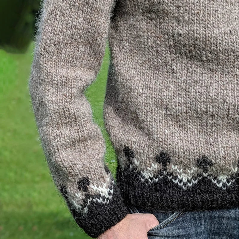 Vintage Strickpullover mit Rundhalsausschnitt für Herren