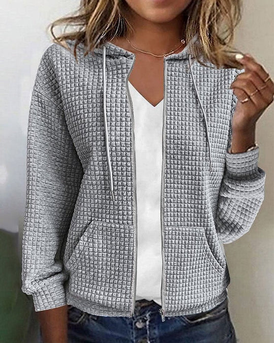 Strickjacke mit Blockmuster