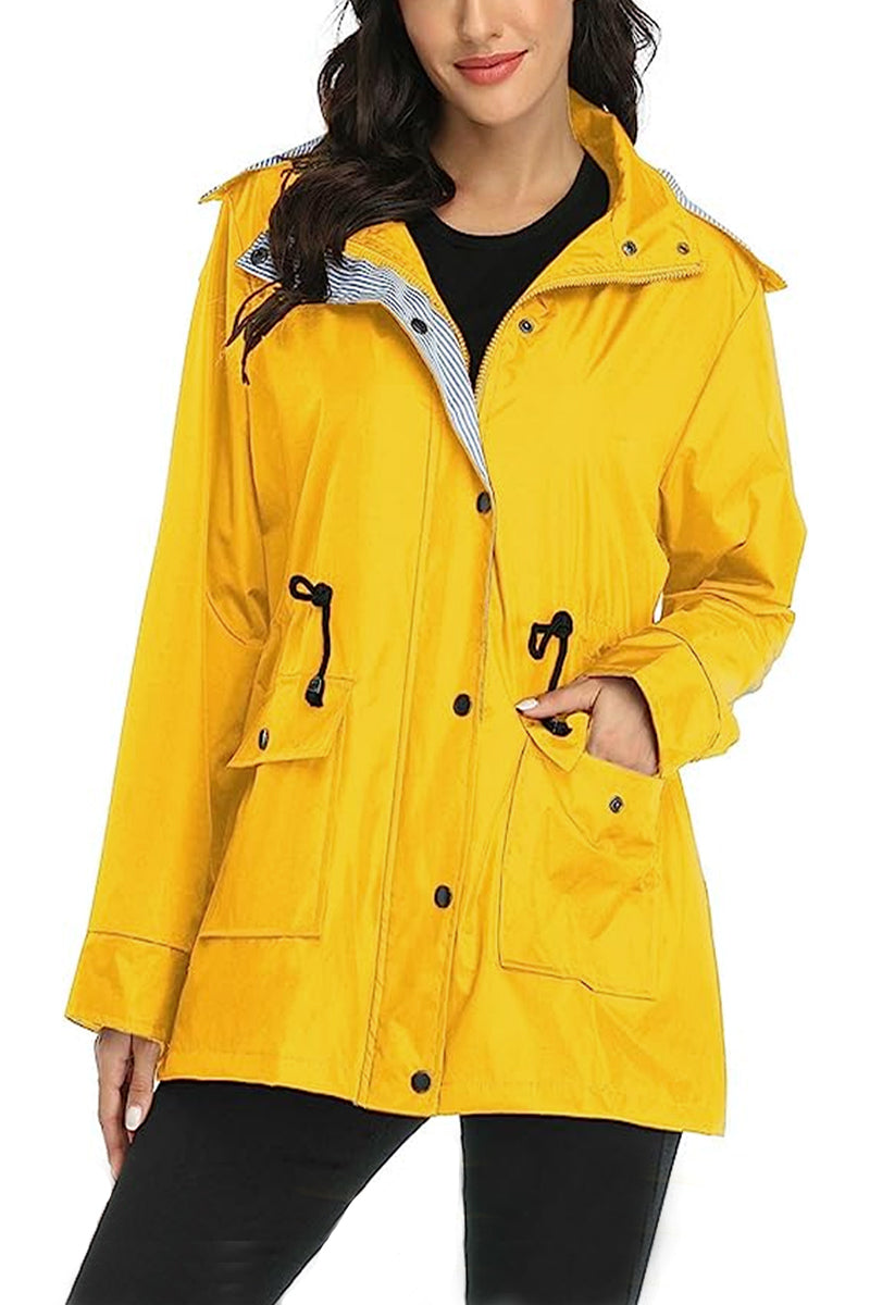 Windbreaker mit Kapuze und gestreifter Windjacke-Regenjacke